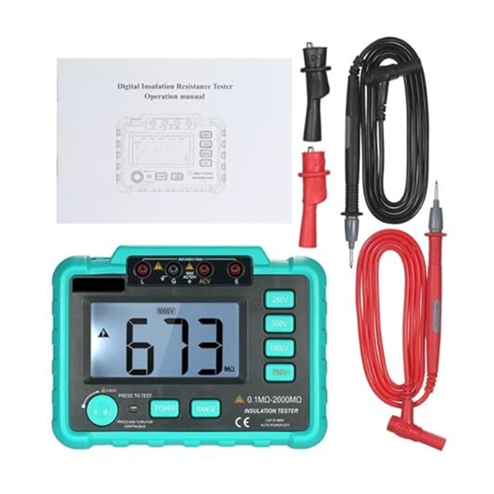 Cyfrowy miernik rezystancji izolacji Megaomomierz VC60B+ do testów elektrycznych i uziemienia