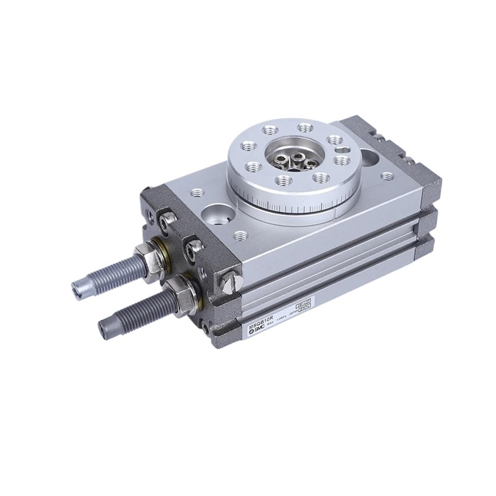 Actionneur rotatif pneumatique MSQB avec table oscillante réglable 0-190° et amortisseur
