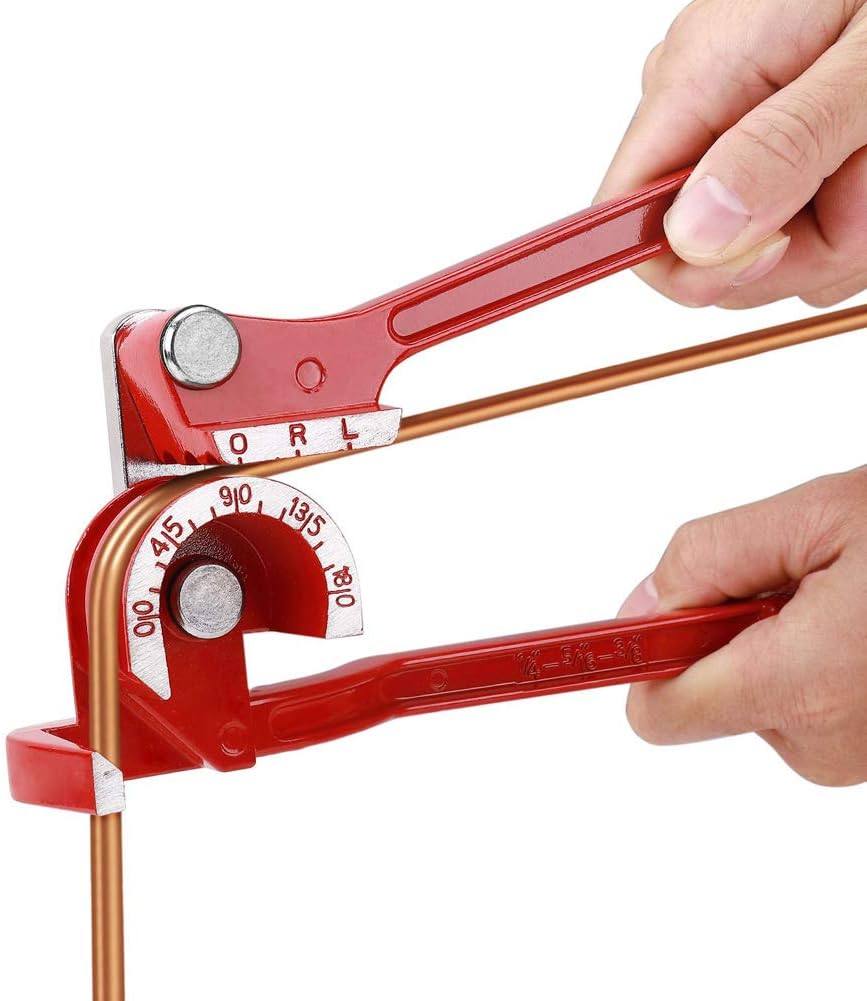 CTlite 3-in-1 Pipe Tube Bender Tubing Bending Tool 180°Lever Plumbing Tools Hand Tool for 1/4-Inch, 5/16-Inch and 3/8-Inch OD Soft Copper HVAC Water Gas Pipe Automotive Plumbing