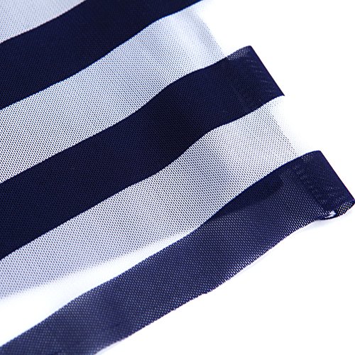 BIKMAN Navy Blue White Stripes Swim Dress Swimwear One Piece Swimsuit (12-14)