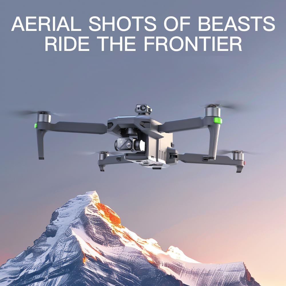 SG909 Drohne mit Kamera 4K für Erwachsene, 3 Achsen Gimbal stabilization,6km Videoübertragung, RC Bildschirmfernsteuerung, 360° Hindernis Vermeidung, Faltbarer Quadcopter, 3 Batterien
