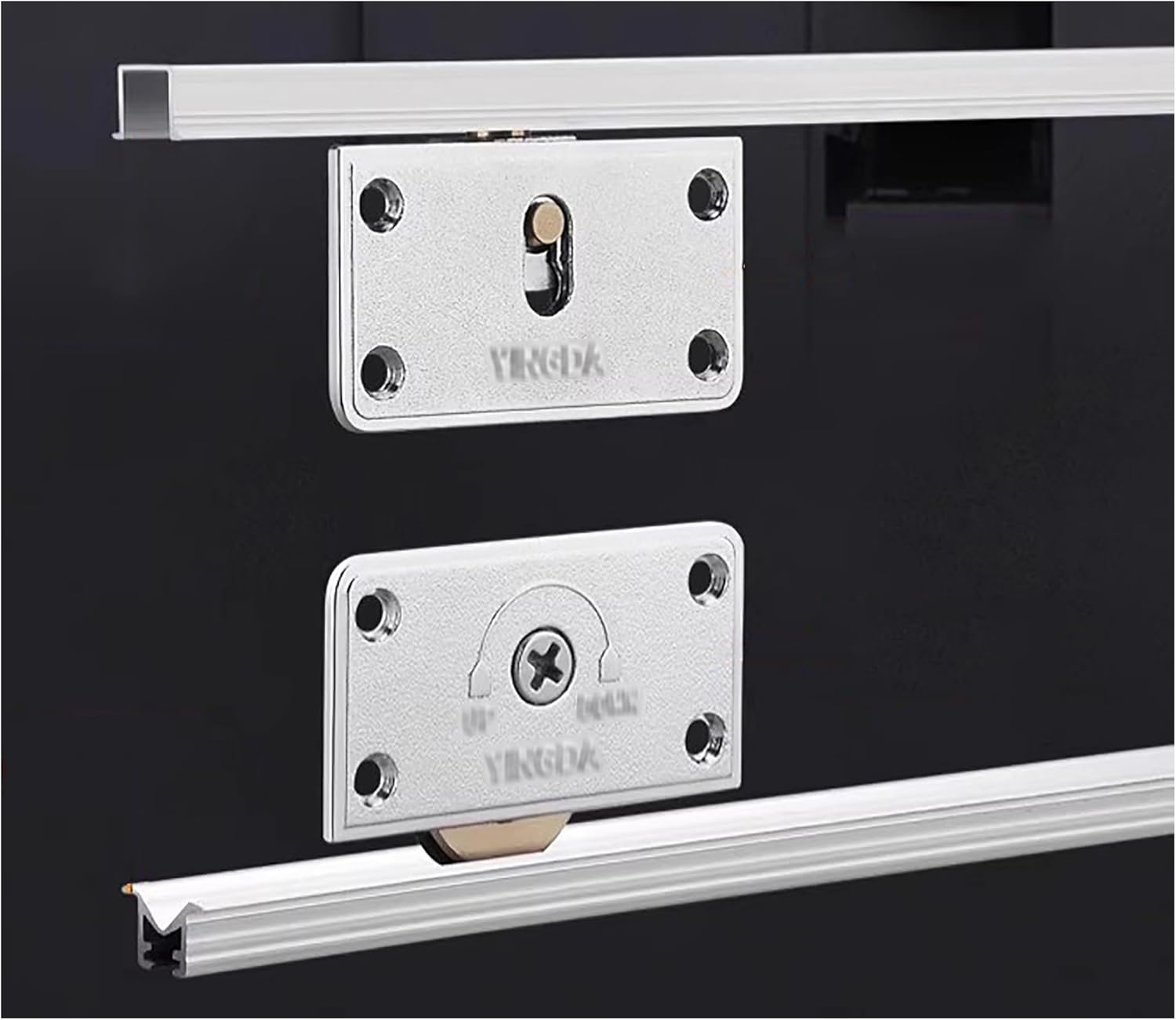 1pc Aluminum Sliding Door Track with Silent Gliding Wheels - for Kitchen, Pantry, and Closet(1200mm)