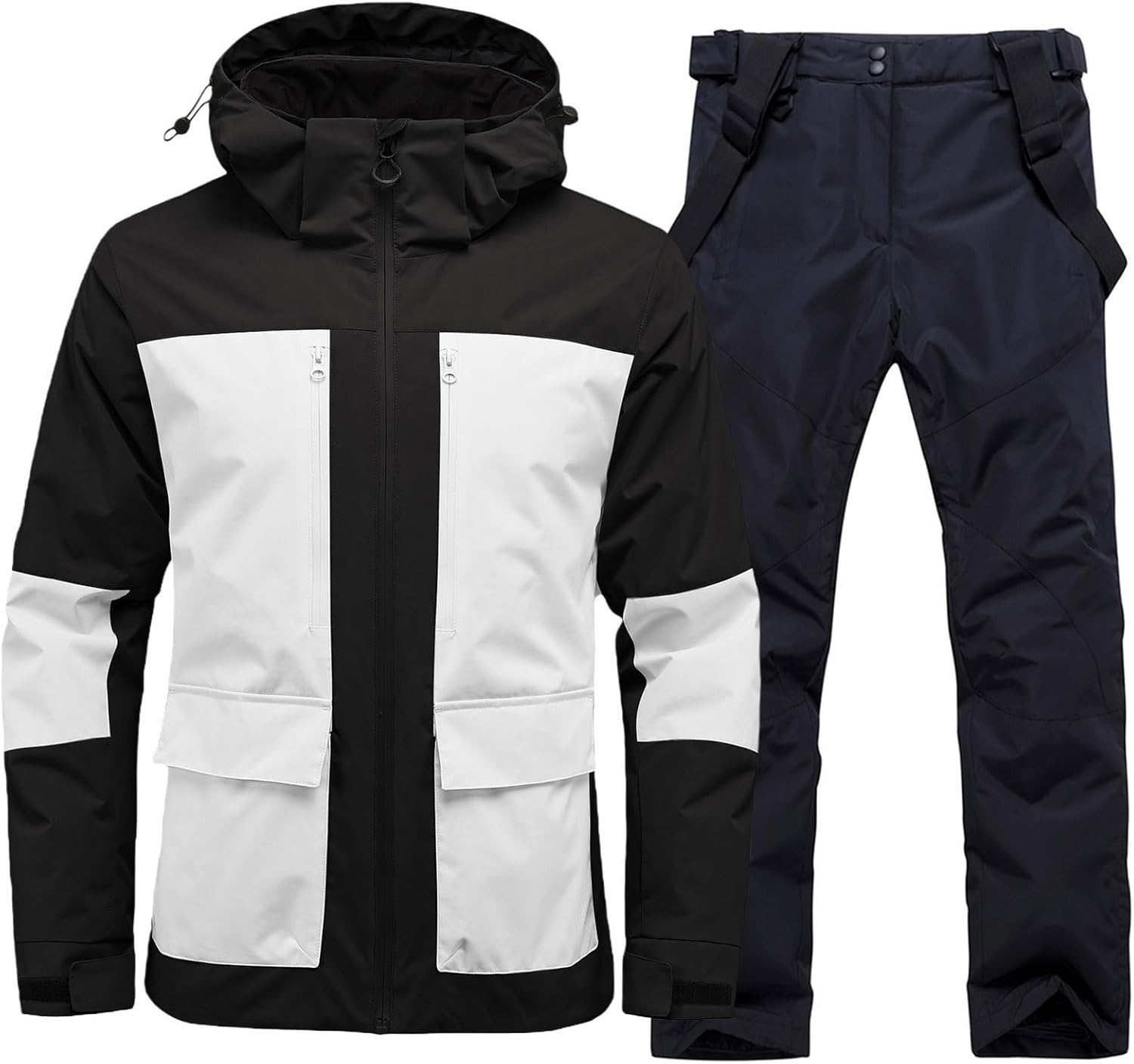 RIUIYELE Men's Ski Jacket and Pants Set Camo Snowboarding Jacket Ski Suit Waterproof Windproof Winter Snow Suits