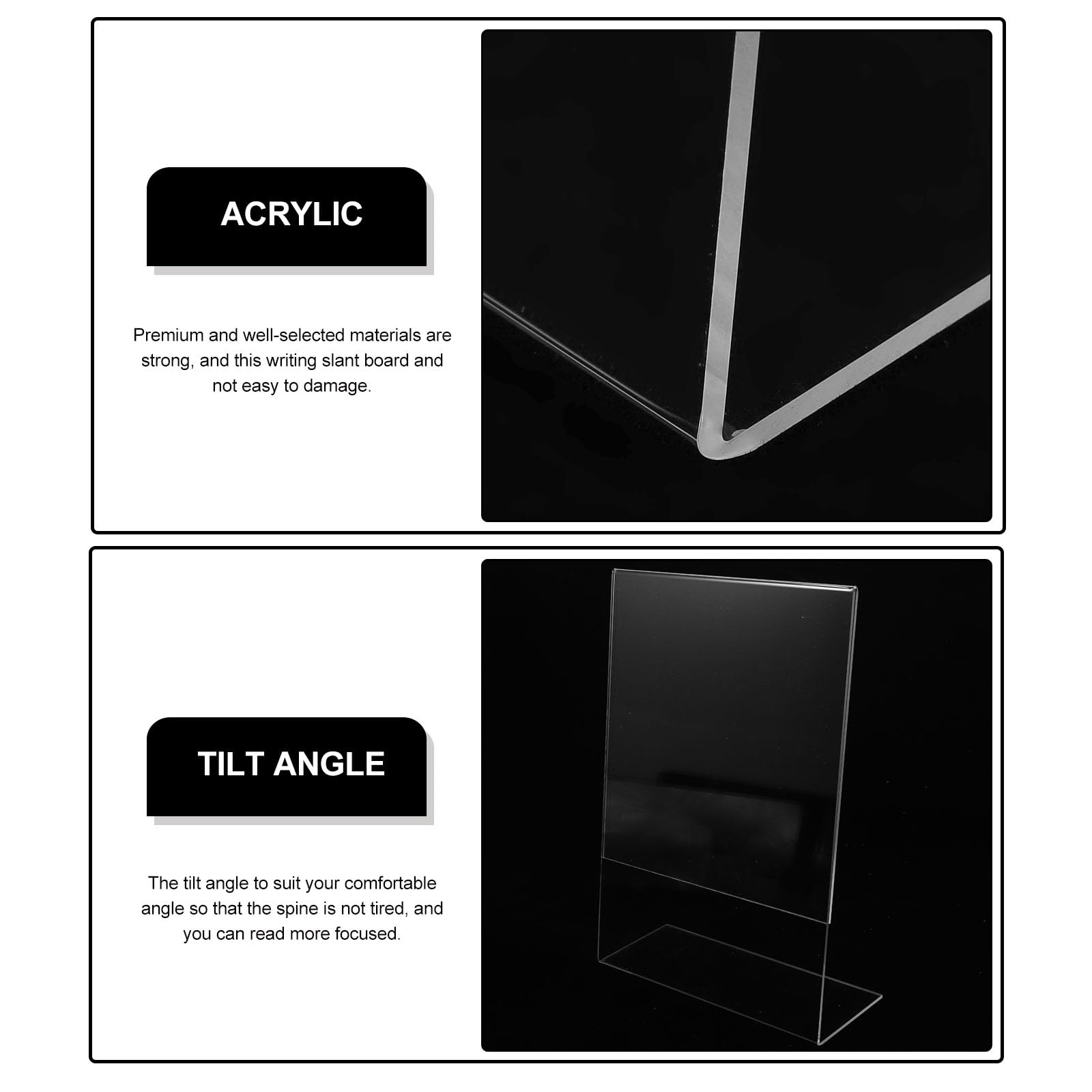 MAGICLULU Conseil D'écriture Incliné Acrylique Clair Pente D'écriture Ergonomique Tableau De Peinture De Bureau Transparent pour Table De Bureau Dessin Livre De Lecture