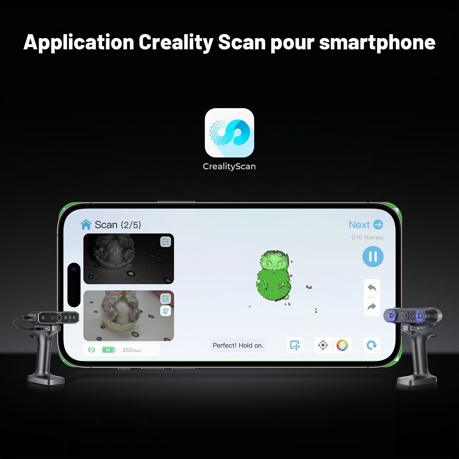 Creality Scan Bridge pour Scanner 3D CR-Scan Raptor, Prend en Charge la Mise en Miroir d'écran Sans Fil WiFi 6, Grande Capacité et Charge Rapide, Léger et Compact à Utiliser