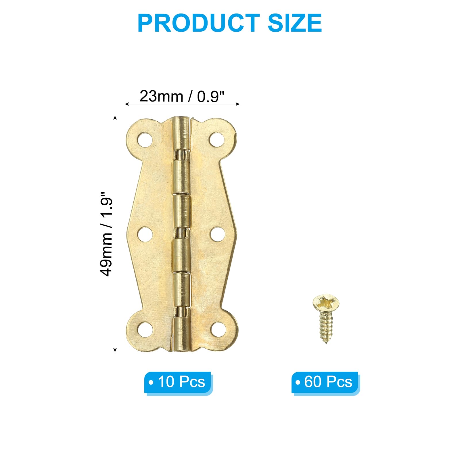 PATIKIL Small Vintage Box Hinges 2 Inch - Image 2