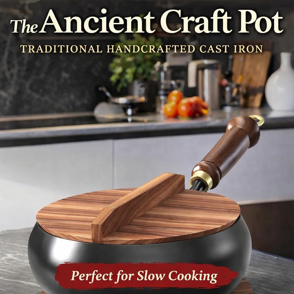 Japanese Cast Iron Wok Pan, Uncoated Thick Cast Iron Wok, Hand Hammered Frying Pot With Wooden Glass Lid (Glass lid, 11.81in)