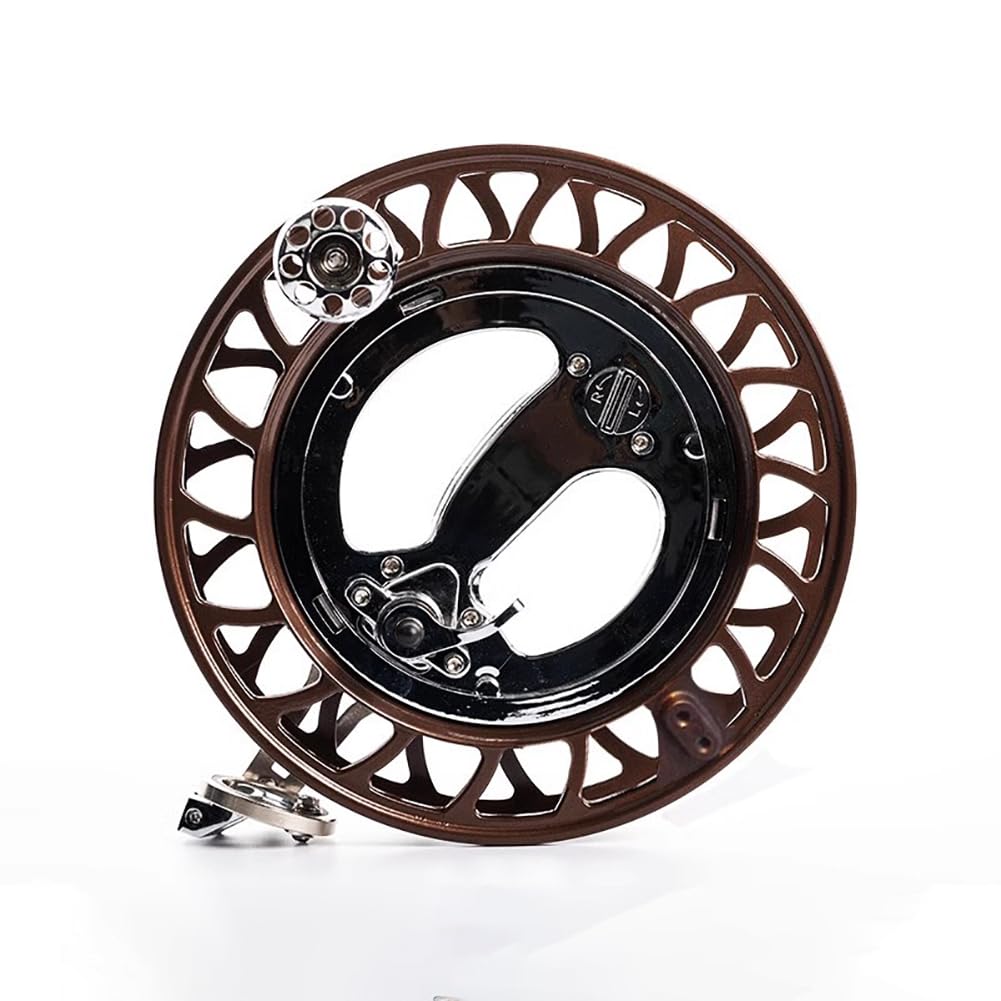 KK-GAL 28Cm Kite Reel with Brake, Heavy Duty Kite Reel Winder with Metal Bearing, Kite String Spool with Lock for Outdoor Kites, Easy to Use Kite String and Spool, Adults Kite Accessories,Brown