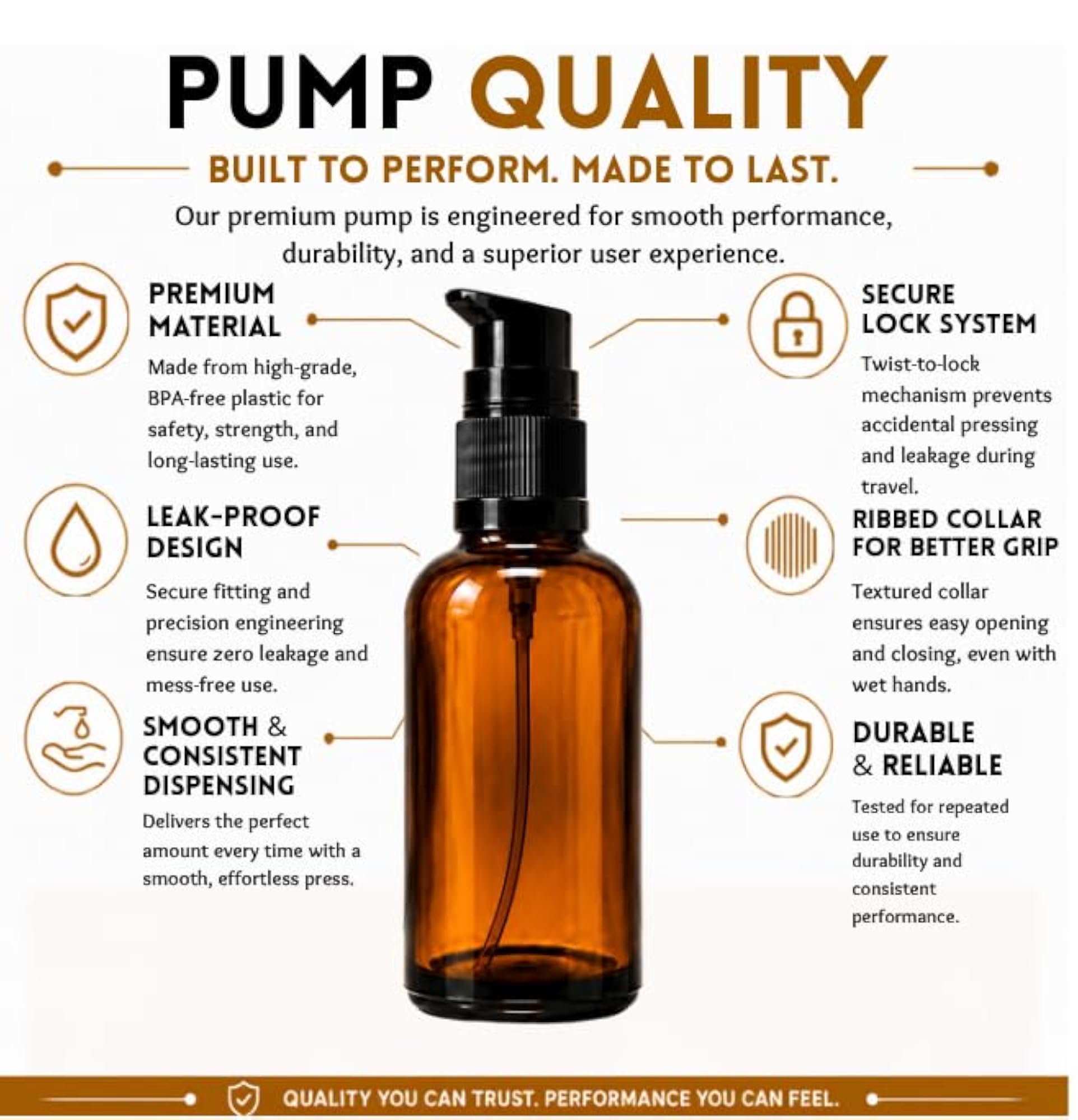 50 ML Empty Glass Round Bottle with Lotion Pump Cap, Pack of 12