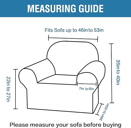 Miniatura 2 de H.VERSAILTEX Fundas para silla de alta elasticidad, funda de sofá de 1 pieza, funda de sofá antideslizante con parte inferior elástica, fundas para