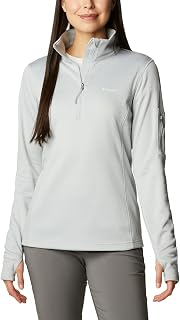 Columbia Women's Park View Grid Fleece Half Zip, Cirrus Grey/Heather, Large