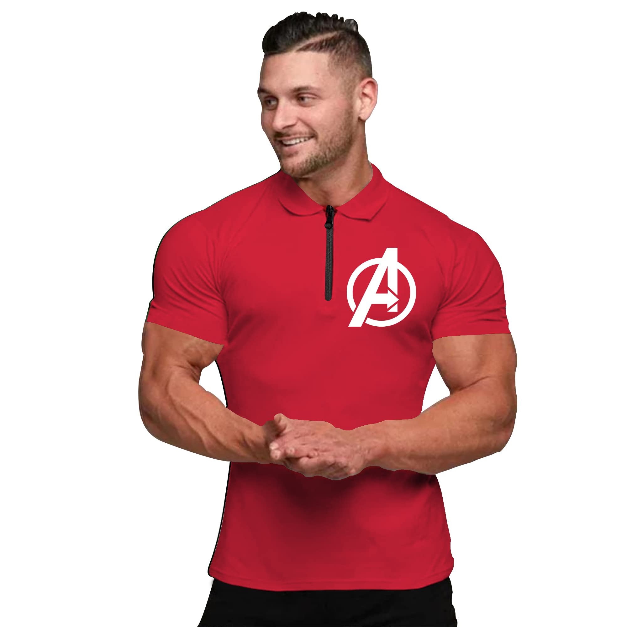 Avenger Polo T-Shirt with Black Zip