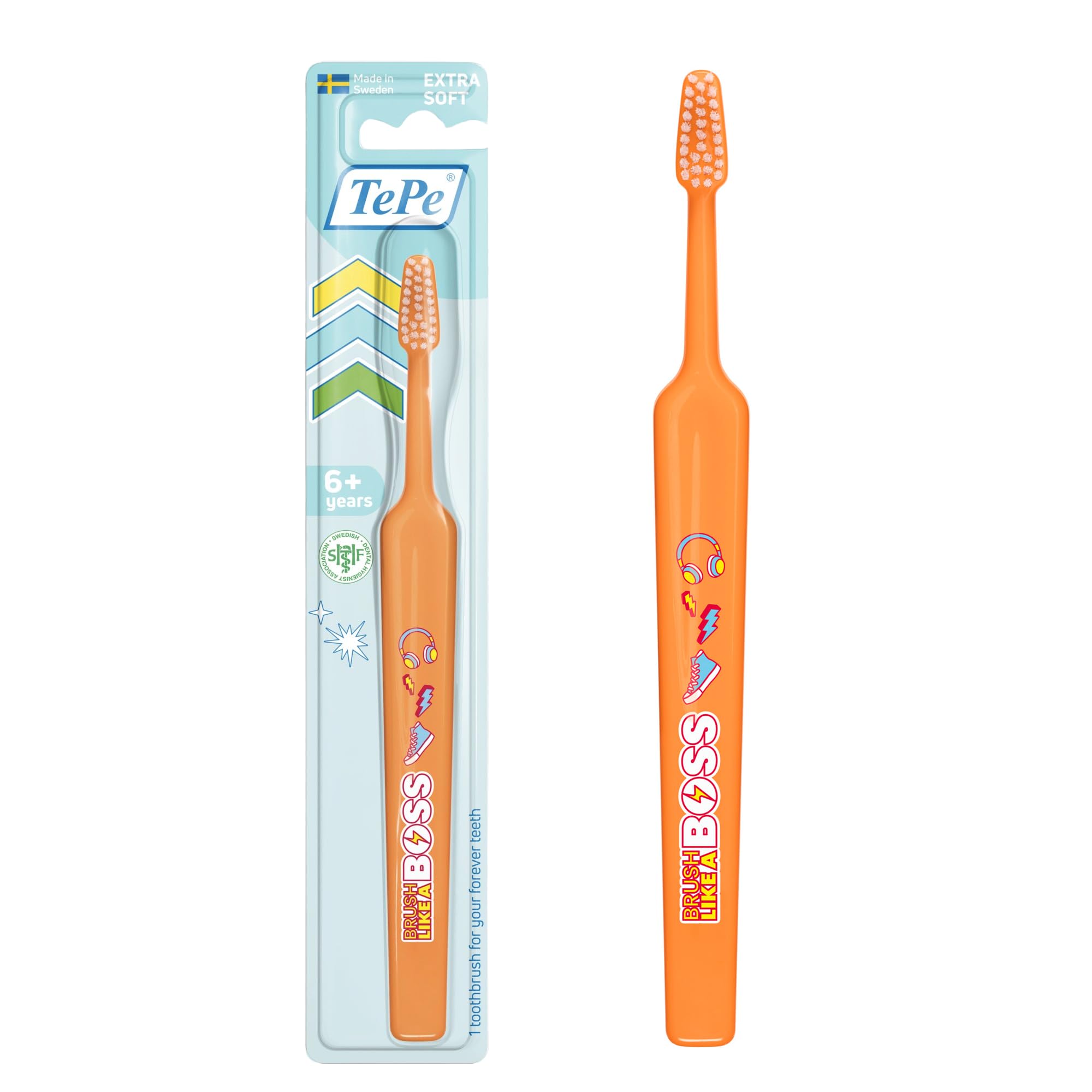 TePe Select Compact Toothbrush, Kids Extra Soft, 1pc, kids toothbrush, soft bristle toothbrush for gentle and efficient cleaning