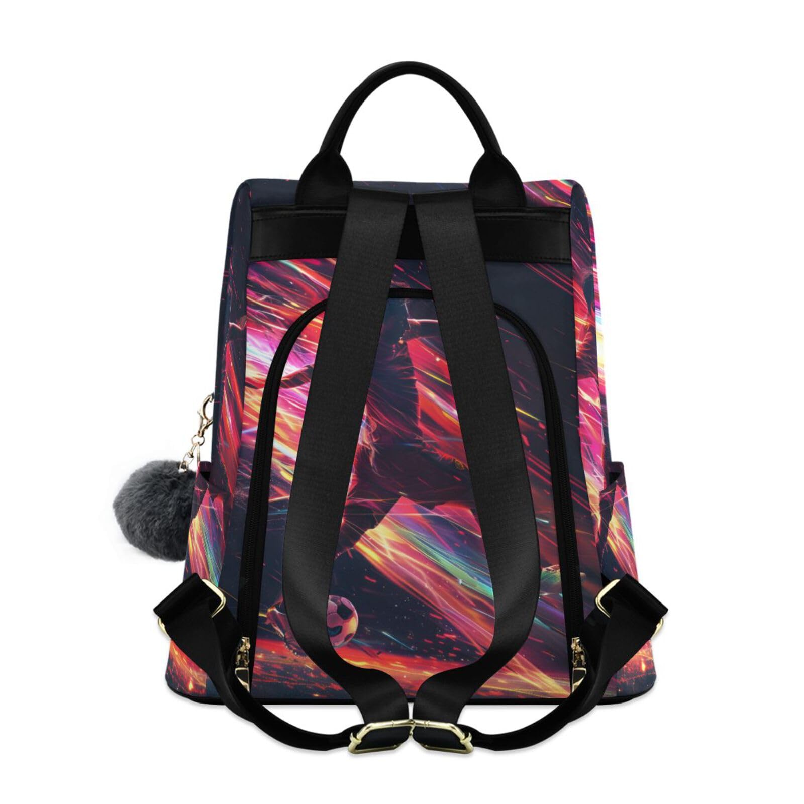 Amazing Soccer Player Backpack for Women Anti Theft Large Fashion Travel Shoulder Bag Purse Rucksack Lightweight