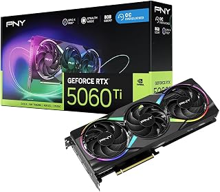 PNY GeForce RTX 5060 Ti Epic-X ARGB OC 8GB GDDR7 Graphics Card - DLSS 4, Blackwell, Triple Fan, PCIe 5.0
