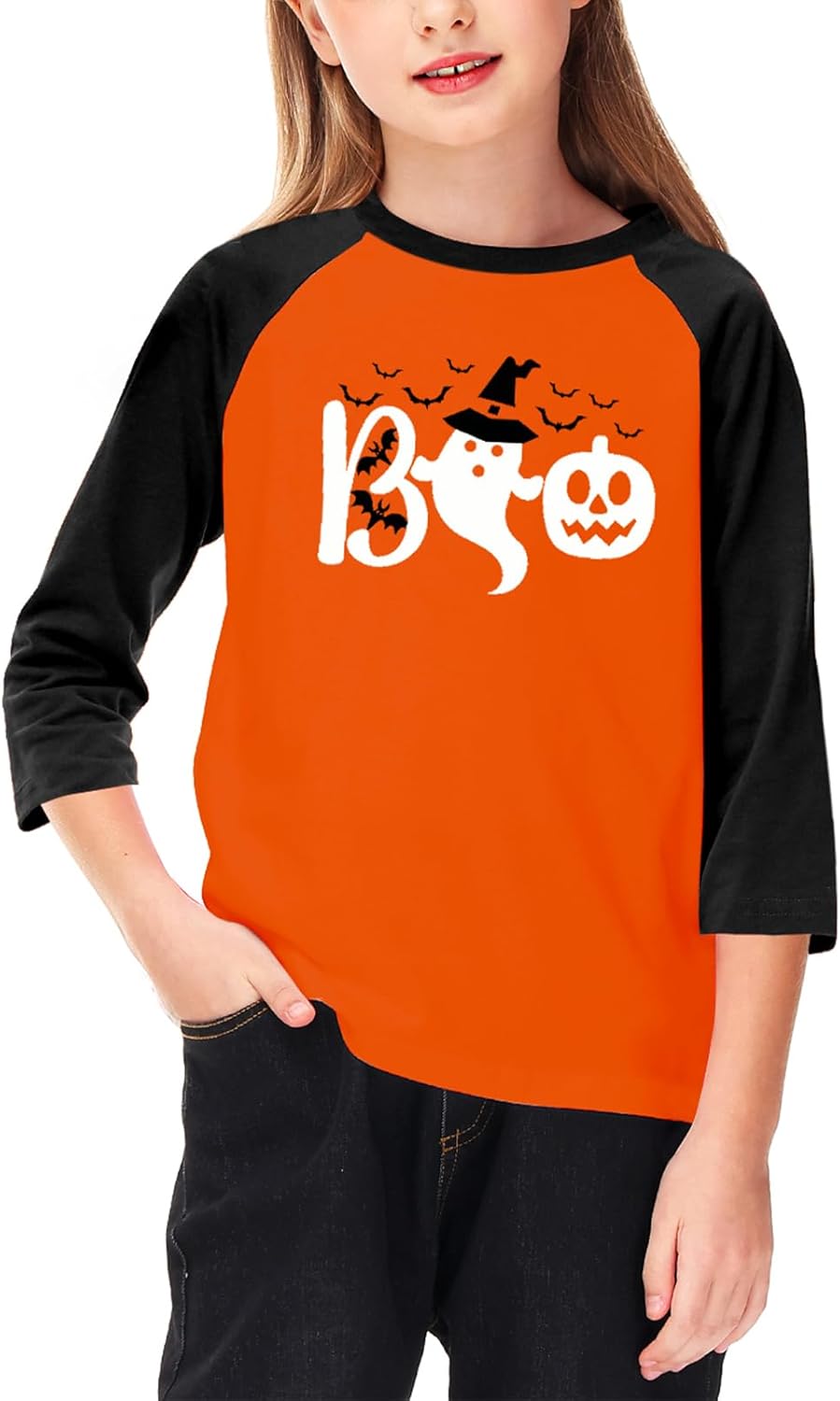 Remimi Unisex Kids Halloween Shirts 3/4 Sleeve Holiday Cute Graphic Tops 3-12 Years - Image 3