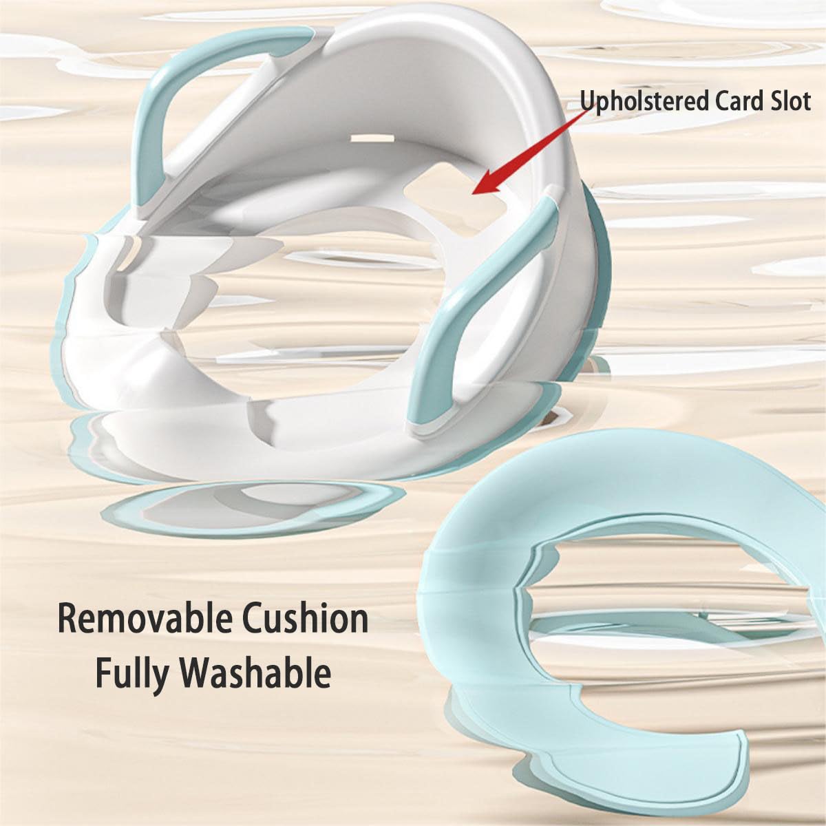 LANMOU Reductor WC Niños, Adaptador WC Niños Portatil Asiento Inodoro Niños Portatil Infantil Asiento Inodoro de Entrenamiento para Niños Adaptador Baño para Niños con Respaldo Reposabrazos