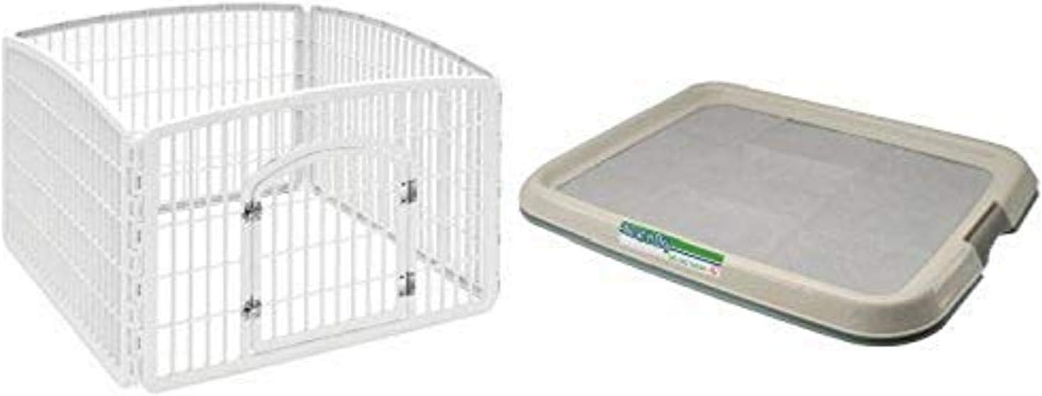 IRIS USA 4Panel with Door Plastic Pet Playpen and IRIS