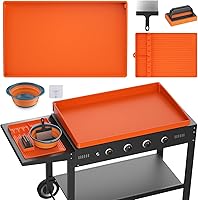 Vista 7 de Cubierta de parrilla para parrilla al aire libre de silicona de 36 pulgadas para cubierta de parrilla Blackstone, cubierta de parrilla de barbacoa