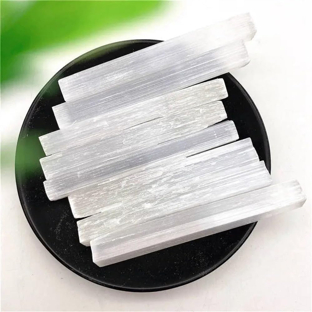KatLin Beautiful Natural Quartz Crystal Selenite Stick Wand White Gypsum Column Healing 70-90MM Ornaments (Size : 500g)