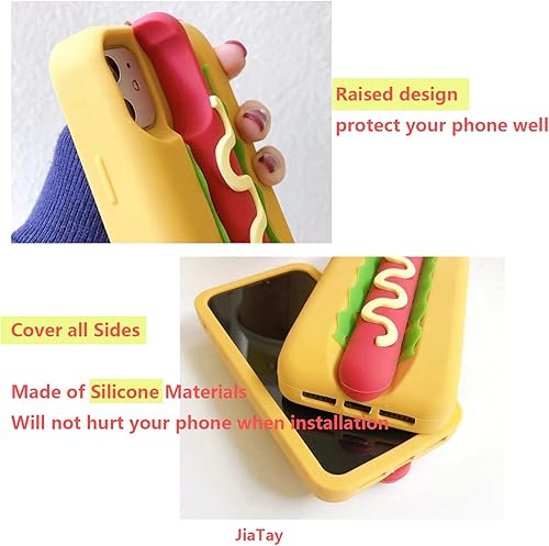 Miniatura 3 de JIATAY Fundas protectoras de silicona para iPhone 15 Pro, 3D Kawaii para lente de cámara, compatible con iPhone 15 Pro (perro caliente)