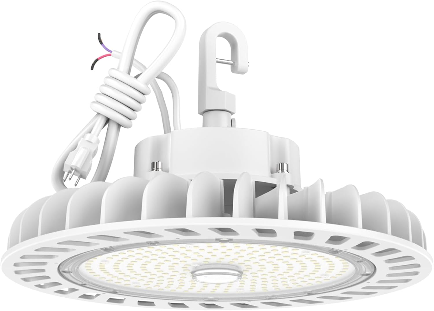 HYPERLITE UFO LED High Bay Lights: 200W High Bay LED Shop Light 28,000LM 5000K, 1-10V Dimmable UFO Lights with 110V Plug 5FT Cable, UL Listed High Bay LED Lights for Warehouse Garage Workshop