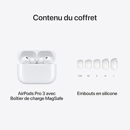 Apple AirPods Pro 3 Écouteurs sans Fil, réduction Active du Bruit, détection de la fréquence Cardiaque, écouteurs Bluetooth, Audio Spatial, Son Haute-fidélité, Recharge USB-C - 6