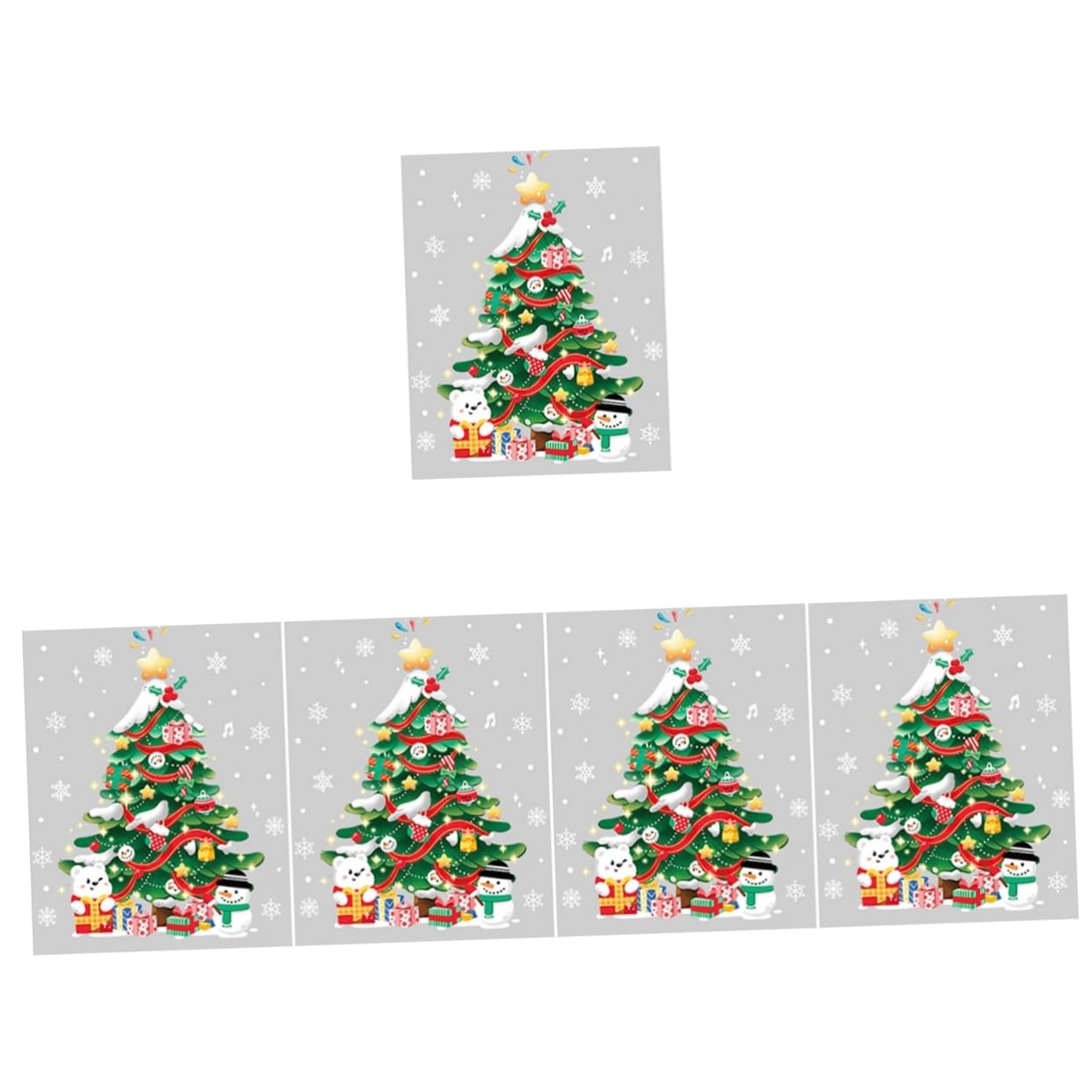 Zerodeko 5 Hojas Adhesivos Arbol De Navidad Pegatinas Decoración Colgante Navidad Vinilo Decorativo Para Pared Infantil Luces Bolas De Adornos Navideños Película Muro De Polivinilo