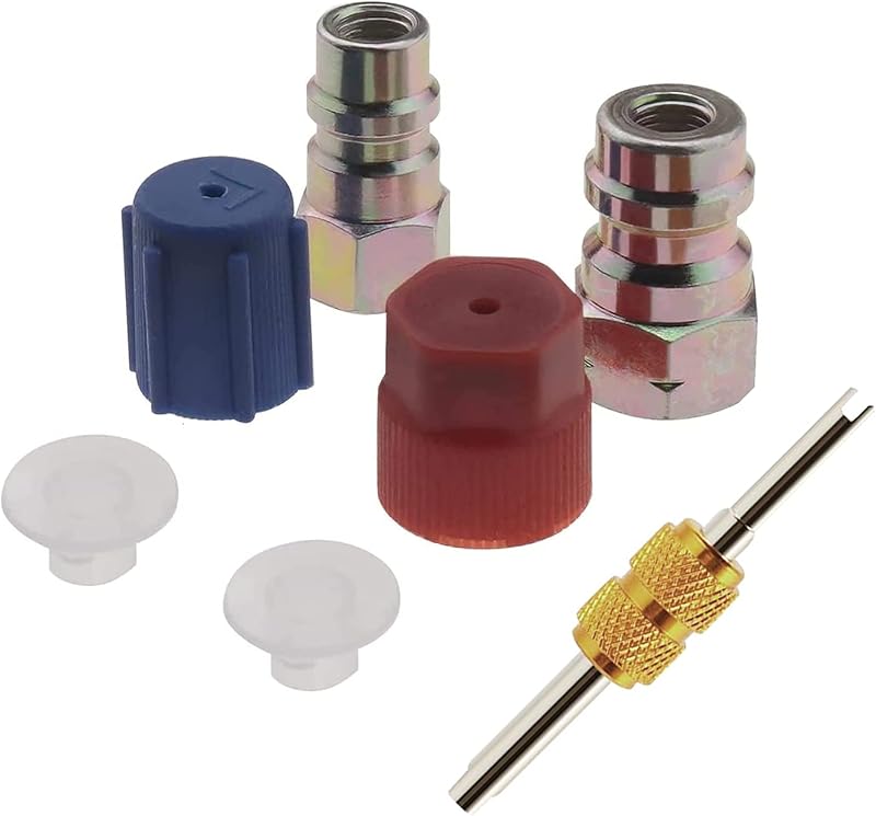 Kit de Adaptadores de Conversão R-12 para R-134a Auto-plaza com Engates de Alta e Baixa Pressão – 5 peças