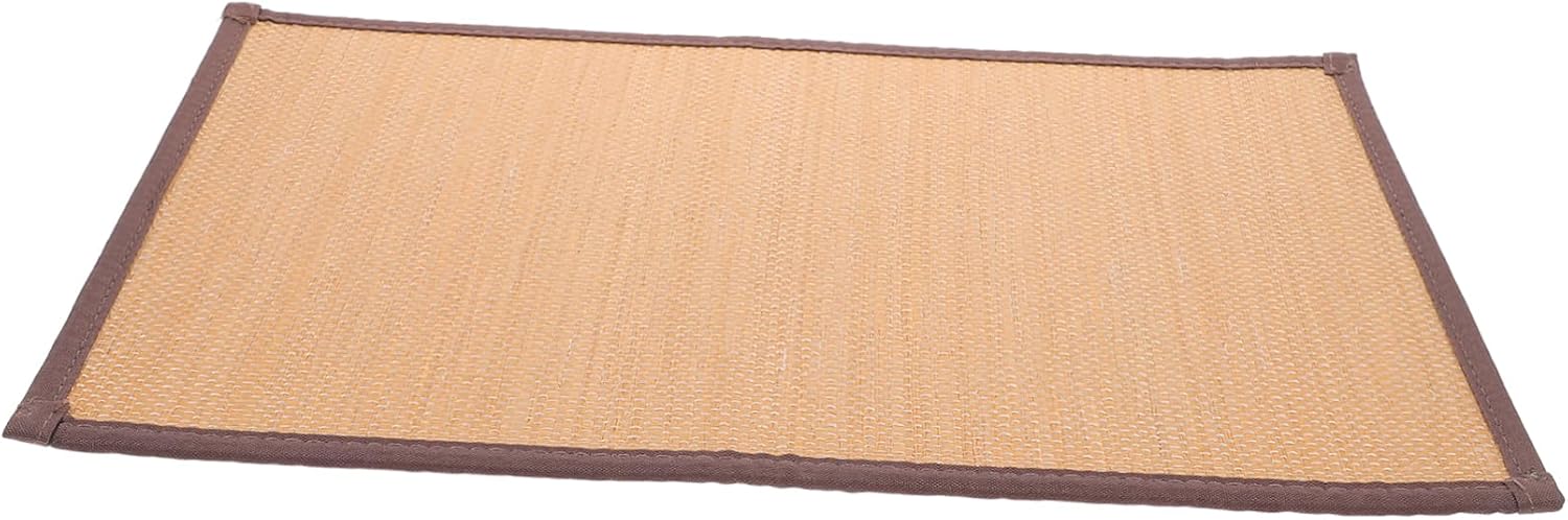 Woven Floor Seat Cushion Thick Cooling Tatami Mat for Meditation and Yoga Handmade Natural Material Floor Cushion for Home Office and Relaxation Seating Carbonized Color