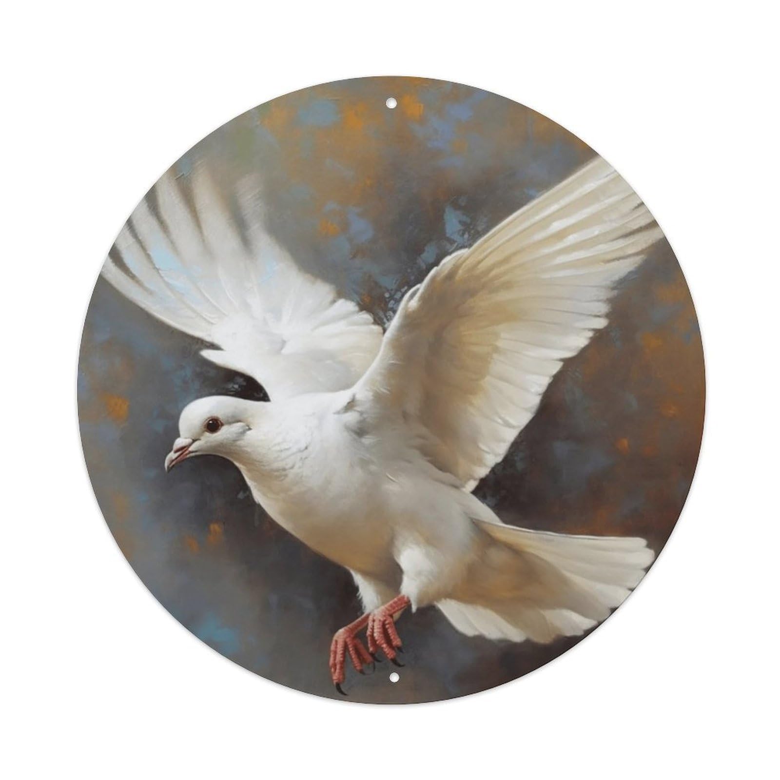 Animal Artwork Holy Spirit White Dove Vintage Metal Tin Sign Plaque Wall Decor for Cafe, Club Bar, Office, Garden Metal Poster 8x8Inch