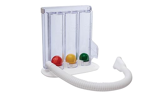 Oriley Deep Breathing Lung Exerciser - 3 Balls Incentive Spirometer Lung Respirometer Machine Washable Hygienic & Detachable