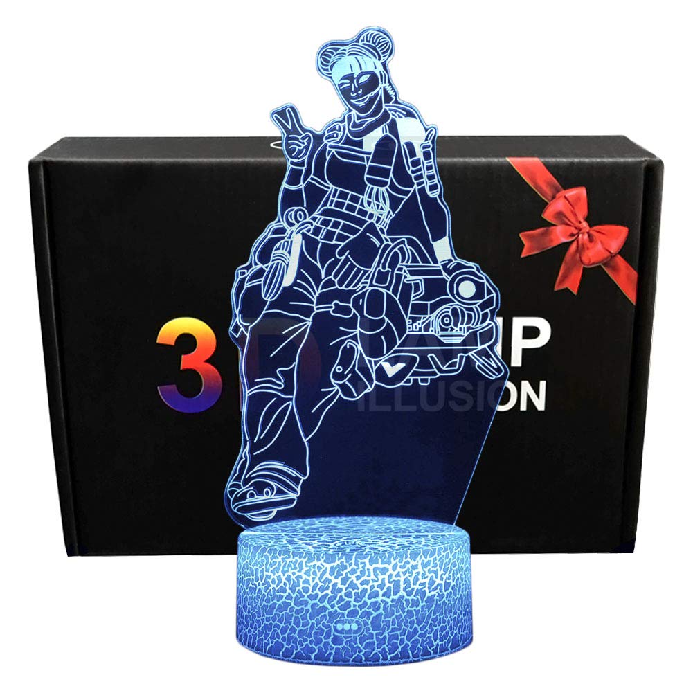 Magiclux 3D Optical Illusion LED Night Light, 16 Colors Changeable with Remote Control Kids Bedroom Decoration Desk Lamp, Creative Lighting Gifts for Kids and APEX Legends Fans (MY786-LIFELINE)