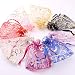 Wuligirl 100 PCS 2.75 by 3.54 inches Mixed Color Eyelash Organza Small Sheer Mesh Gift Bags with Drawstring edding Party Bags Candy Bags Jewelry Bags (100 pcs Mix Eyelash, 2.75x3.54")