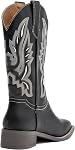kkdom Cowboy Boots for Women Square Toe Women's Western Boot Cowgirl Mid Calf Boot
