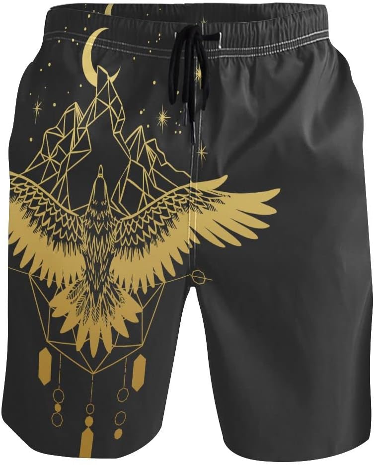 Beach Shorts, Gothic Skulls Mens Trunks Swim Shorts Quick Dry with Pockets for Summer Surfing Boardshorts Gym Outdoor Water Sports,Small