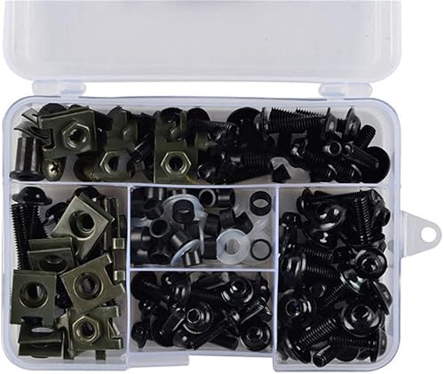 Miniatura 9 de Juego de 177 pernos de carenado de motocicleta universales de aluminio, con clip de fijación para Honda Kawasaki Suzuki Yamaha, rojo