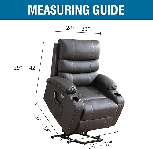 Miniatura 2 de H.VERSAILTEX Funda elástica para sillón reclinable, funda para silla reclinable de elevación eléctrica, ajustable estándar, grande, con bolsillo
