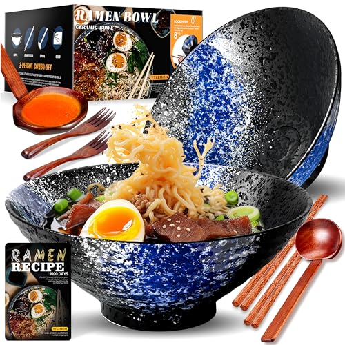 8 Zoll Keramik Große Ramen Schüssel 2 Set(9-Teilig) -...