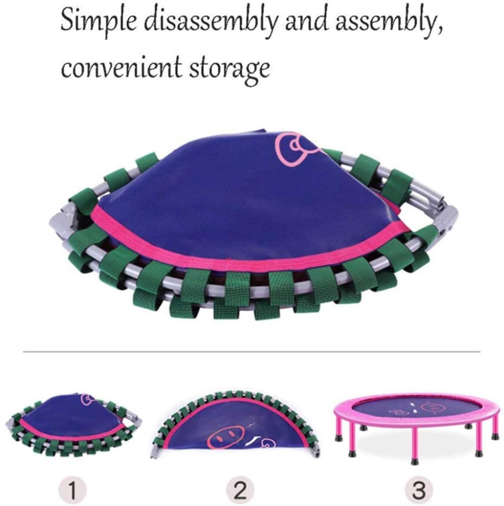MU Aptitud Trampolín Plegable de 40 Pulgadas Rebounder Trampolín, Ejercicio con Ajustable Barandilla de Cubierta de la Yoga Al Aire Libre Jardín Ejercicio Cardiovascular