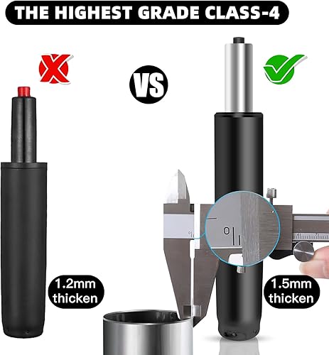 Miniatura 5 de Cilindro elevador de gas de 2.5 pulgadas - Pistón neumático universal resistente para sillas de oficina