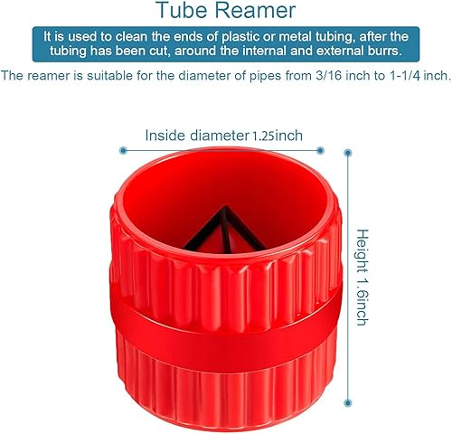 Miniatura 2 de 2 piezas rojo interior exterior escariador tubo y tubo de desbarbado escariador tubo chaflán herramienta para tubos de PVCPPRcobrelatónaluminio (316