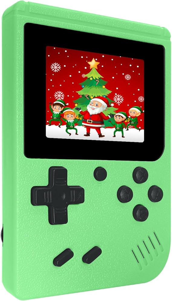 Retro Handheld Games Console, Built-in 400 Video Games,Portable Video Gaming Player with 3.0 Inch IPS Screen and Rechargeable Battery (Green)