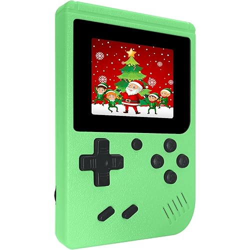 Retro Handheld Games Console, Built-in 400 Video Games,Portable Video Gaming Player with 3.0 Inch IPS Screen and Rechargeable Battery (Green)