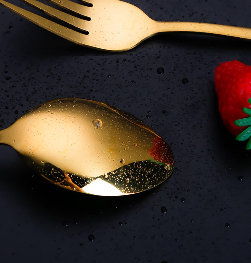 Black Silverware Set for 8 Modern 40 Piece Flatware Set 18/10 Stainless Steel Unique Black Gradual Change Gold Cutlery Utensils Sets for Home Kitchen Restaurant Tableware Set Mirror Polished