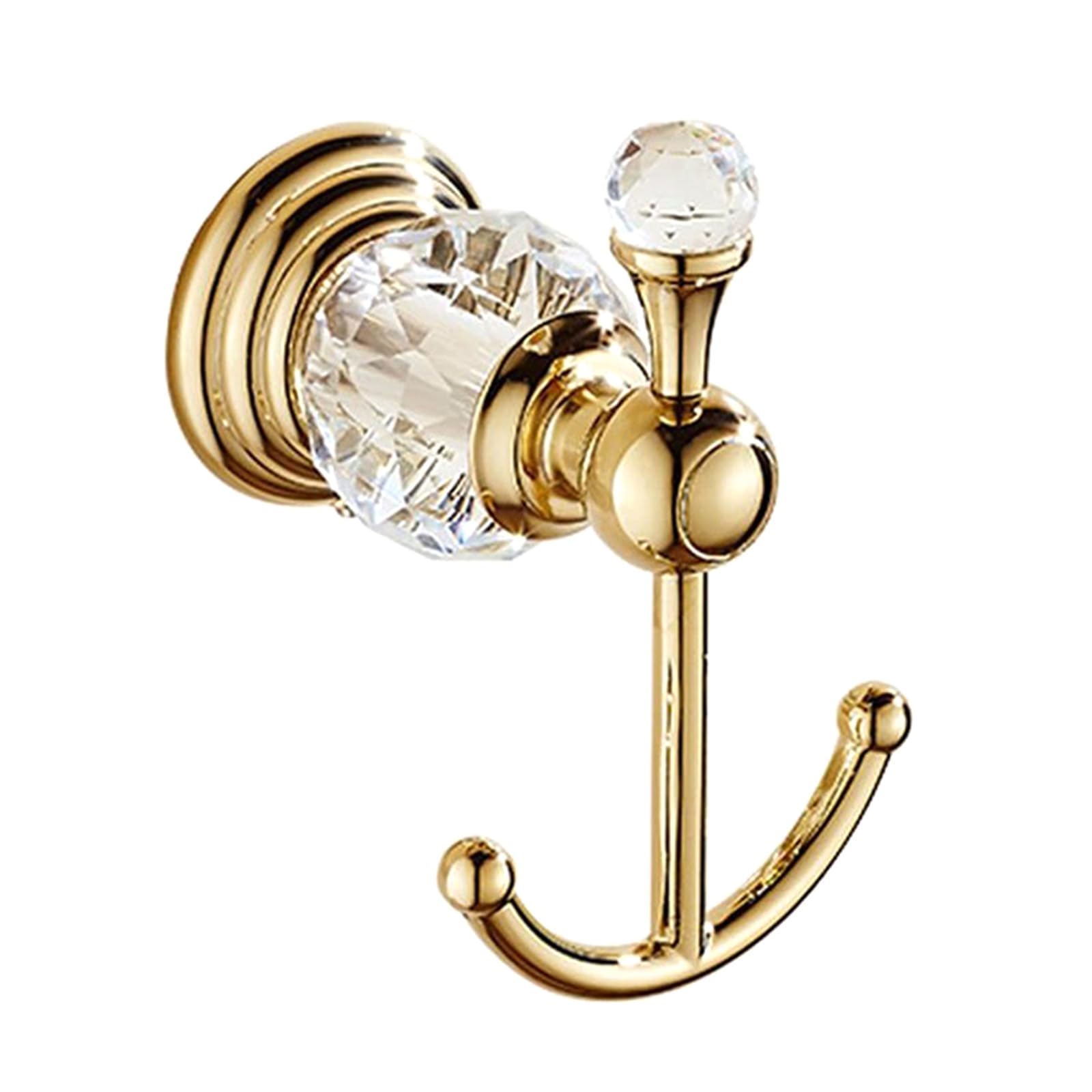 Tsophreniq Rustproof Metal Double Prong Hangers Concealed Fastener Designs for Bath Towels Jackets Umbrellas Bathroom Hanger Gold Zincs Alloy Wall Hook