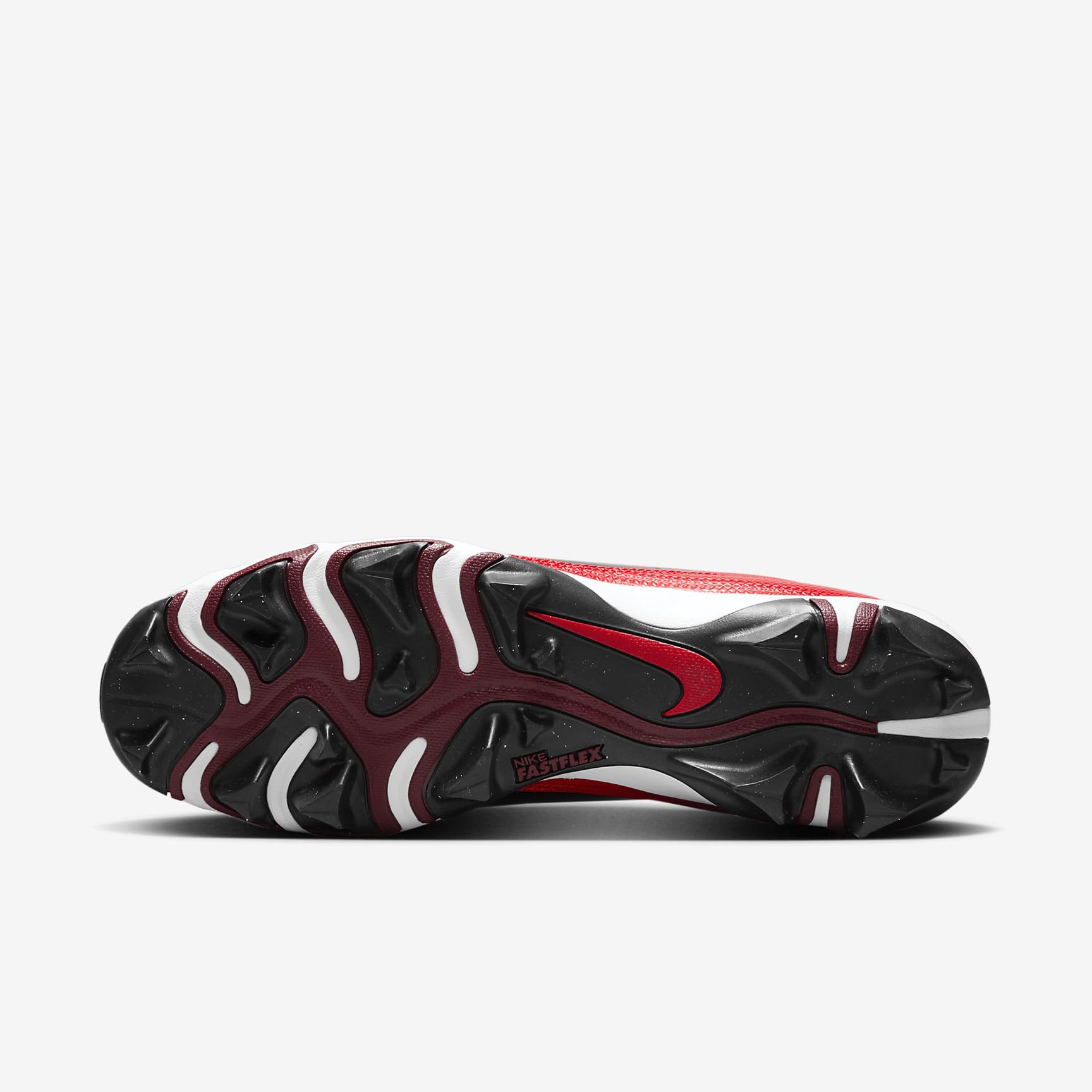 Nike Alpha Menace 4 Shark Football Cleats (FN0028-600, University Red/Metallic Silver/Team Red/White) Size 13