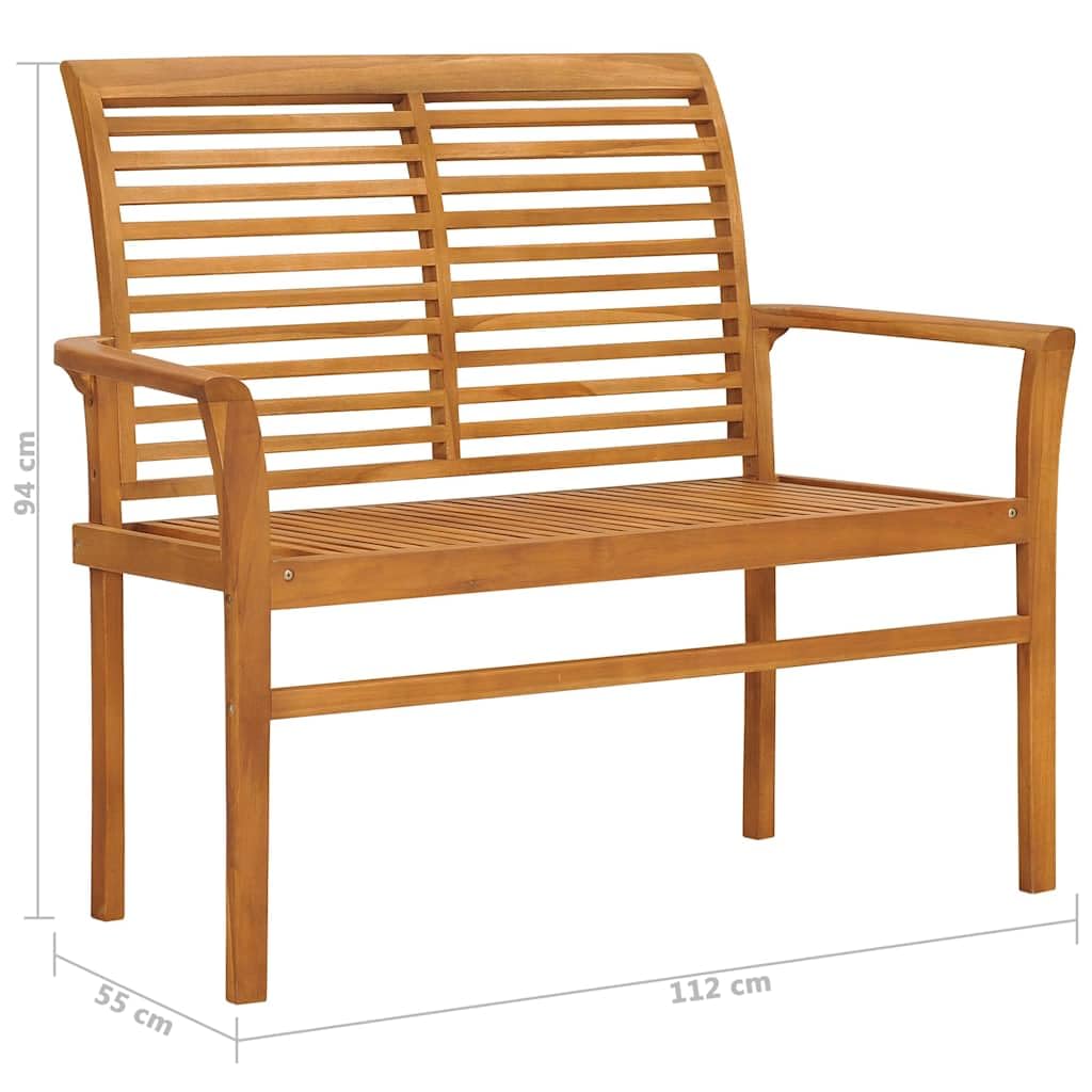 Ławka ogrodowa z drewna tekowego 112 cm