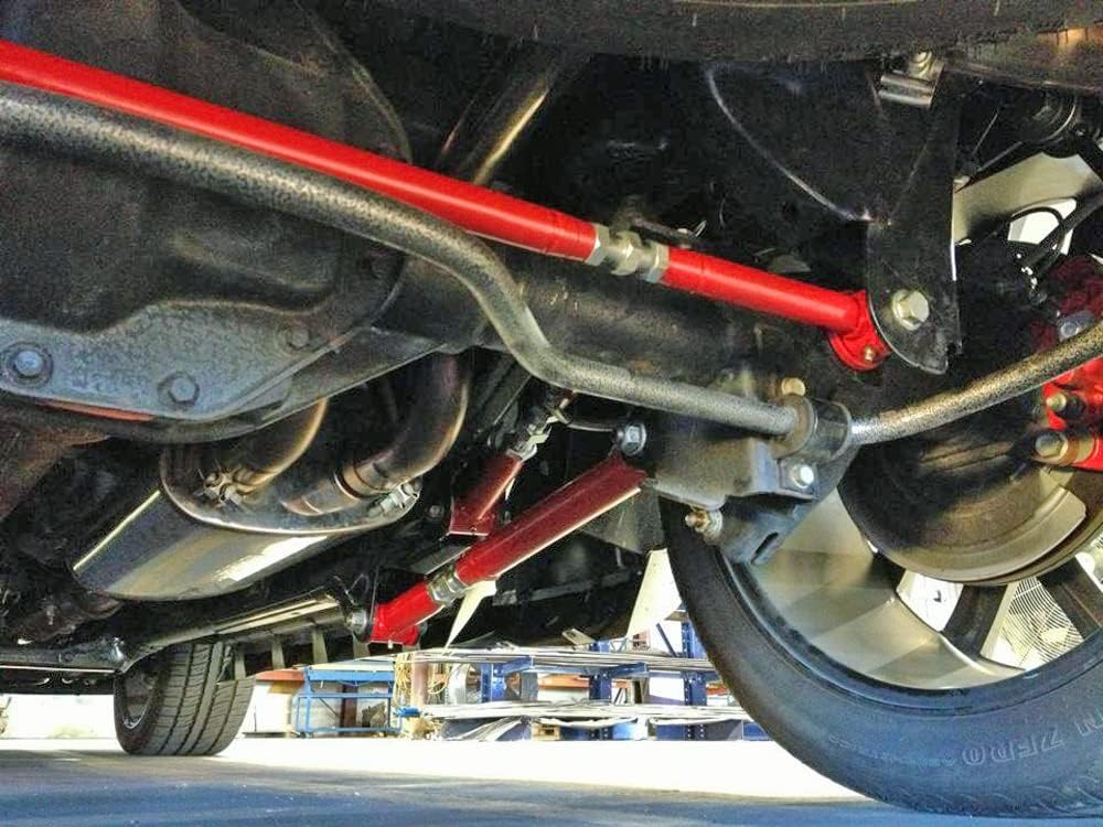 Spohn D09-1500-104R Adjustable Rear Panhard Track Bar with Polyurethane Bushings for 2009-2022 Dodge Ram 1500 Trucks (Red)