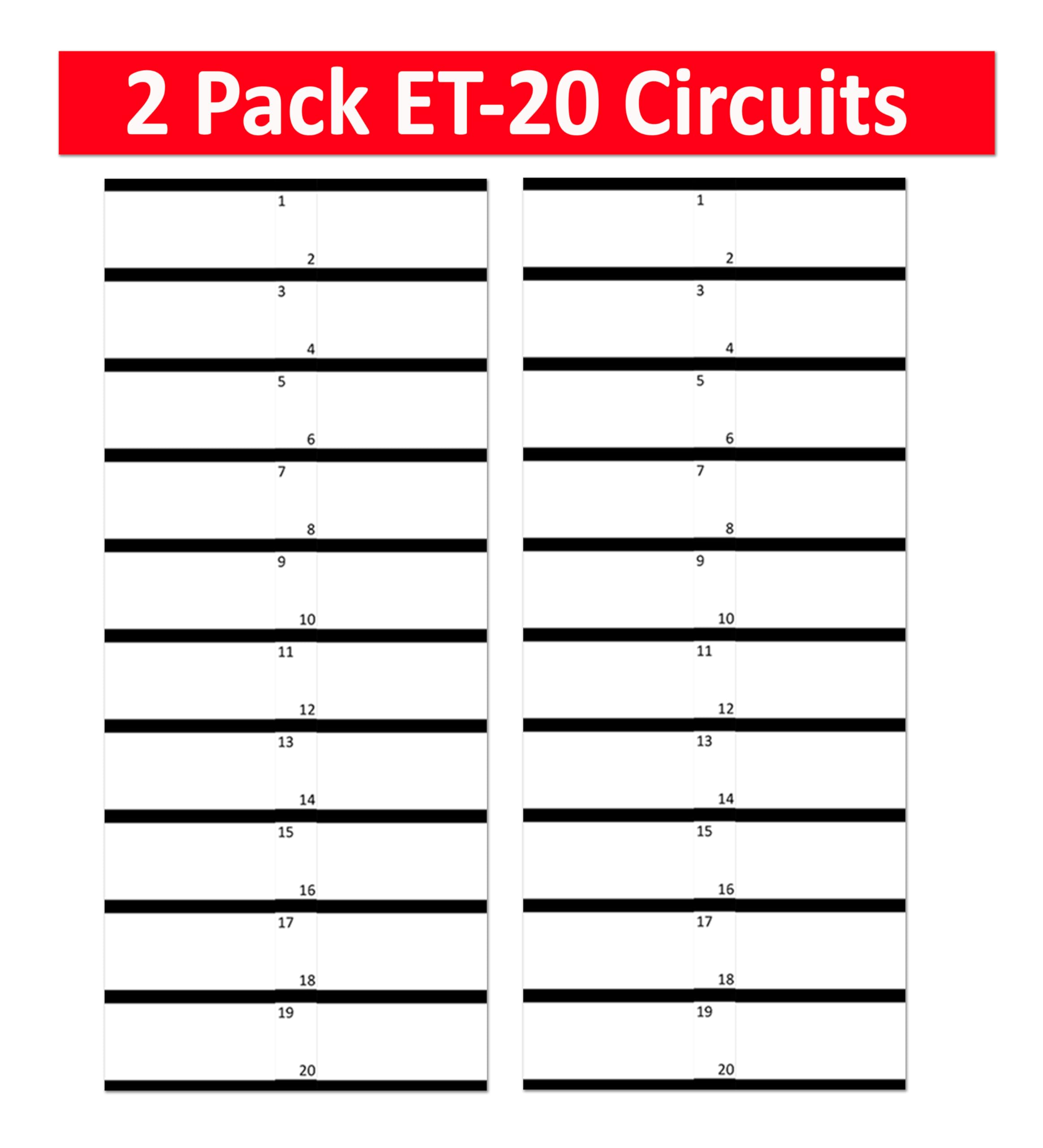 Littversions 2 Pack 20 Circuits Vinyl Circuit Breaker Panel Directory Labels/Decals/Stickers, Replacement for Eaton Electrical Panel/Load Centers CHMS